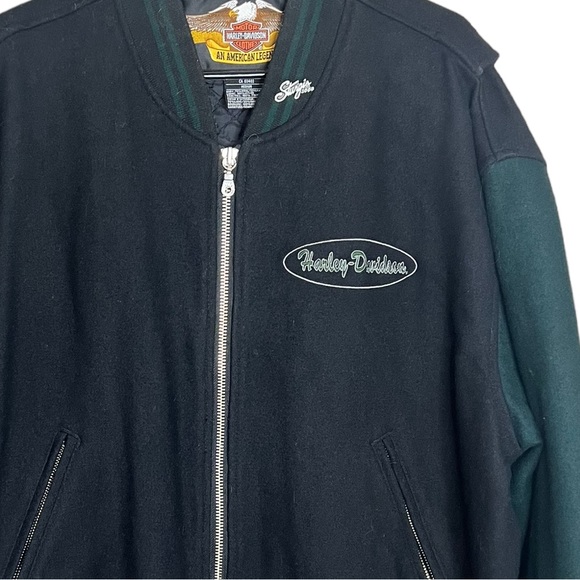 Harley Davidson wool blend varsity jacket. - Picture 2 of 5